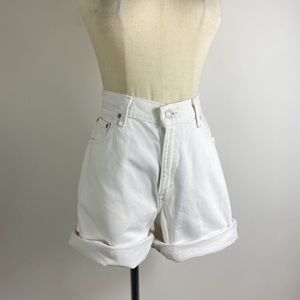 Levi’s White Relaxed 550 Denim Shorts